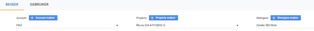Google Analytics - account, property en view
